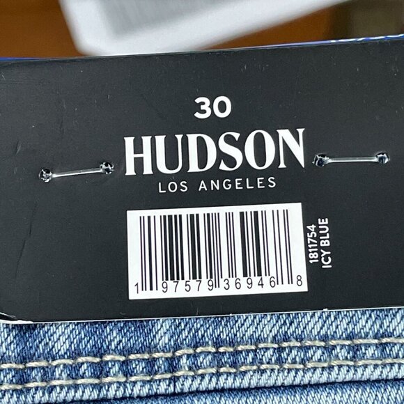 NEW Hudson Womens 10/30  Icy Blue Slim Straight-Leg Jeans With 28" Inseam - Picture 6 of 7